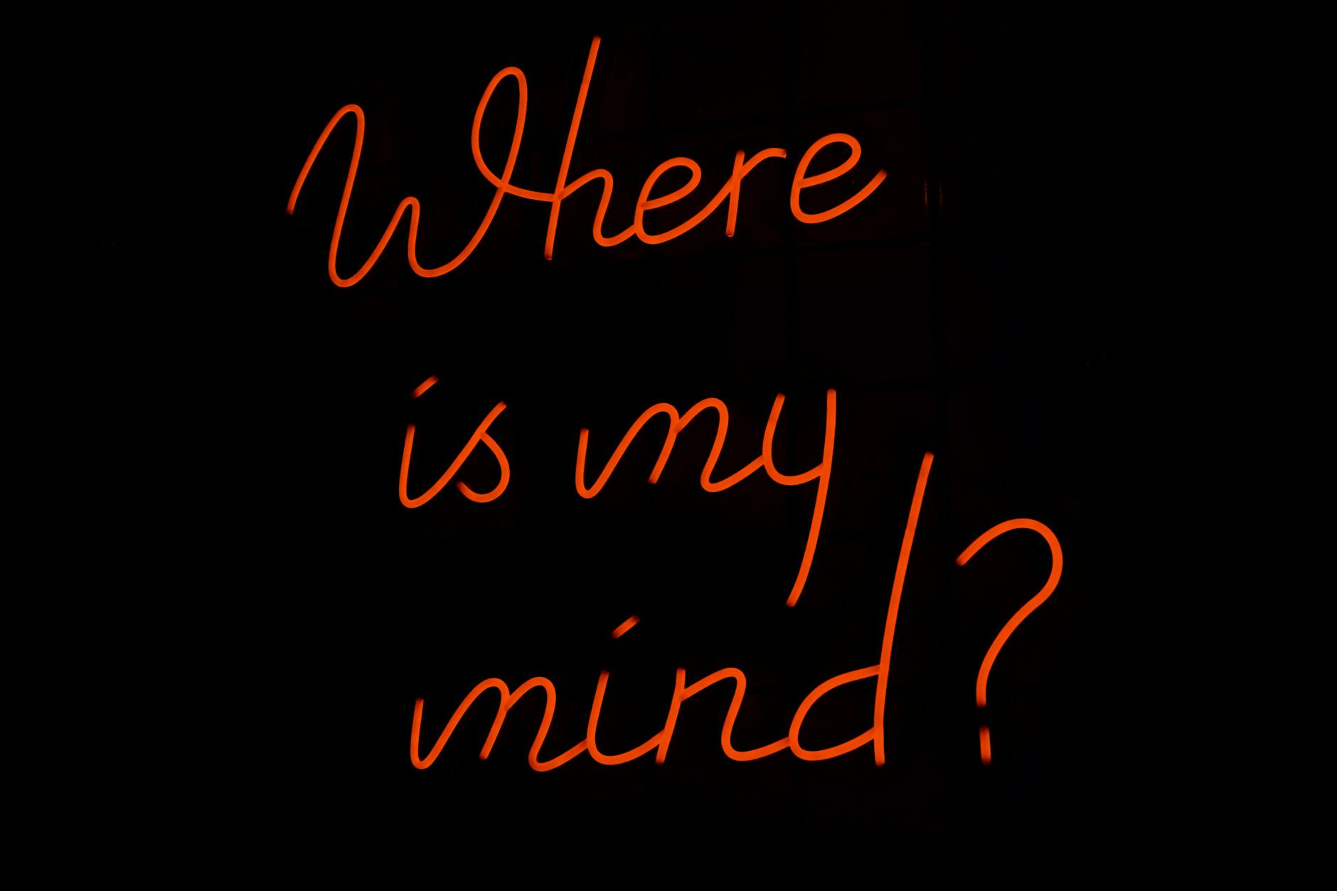 where is my mind sign in black background