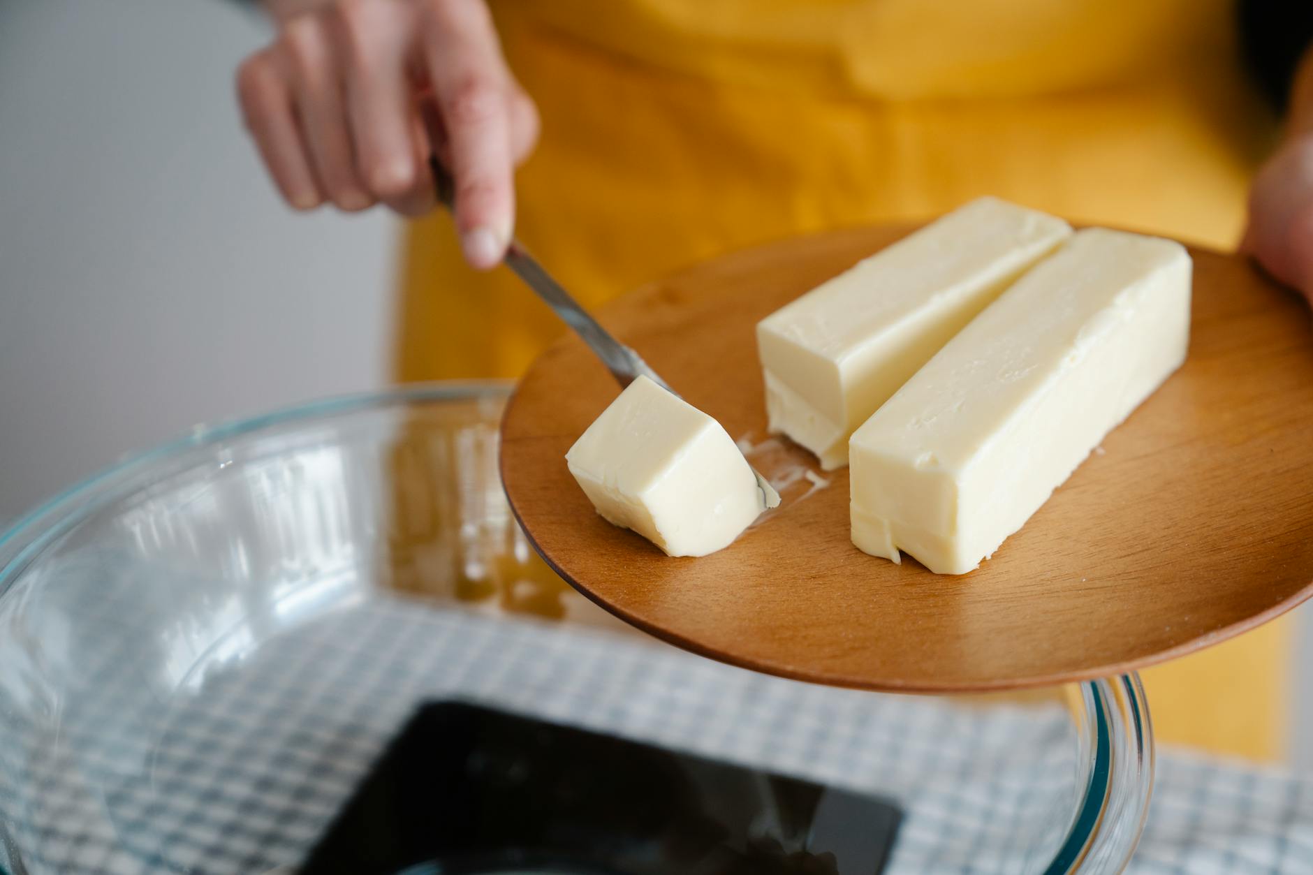 close up view of butter on plate